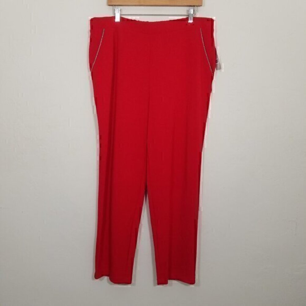 NWT Alfani Soft Pull-On Stretch Pants Red Size 1X